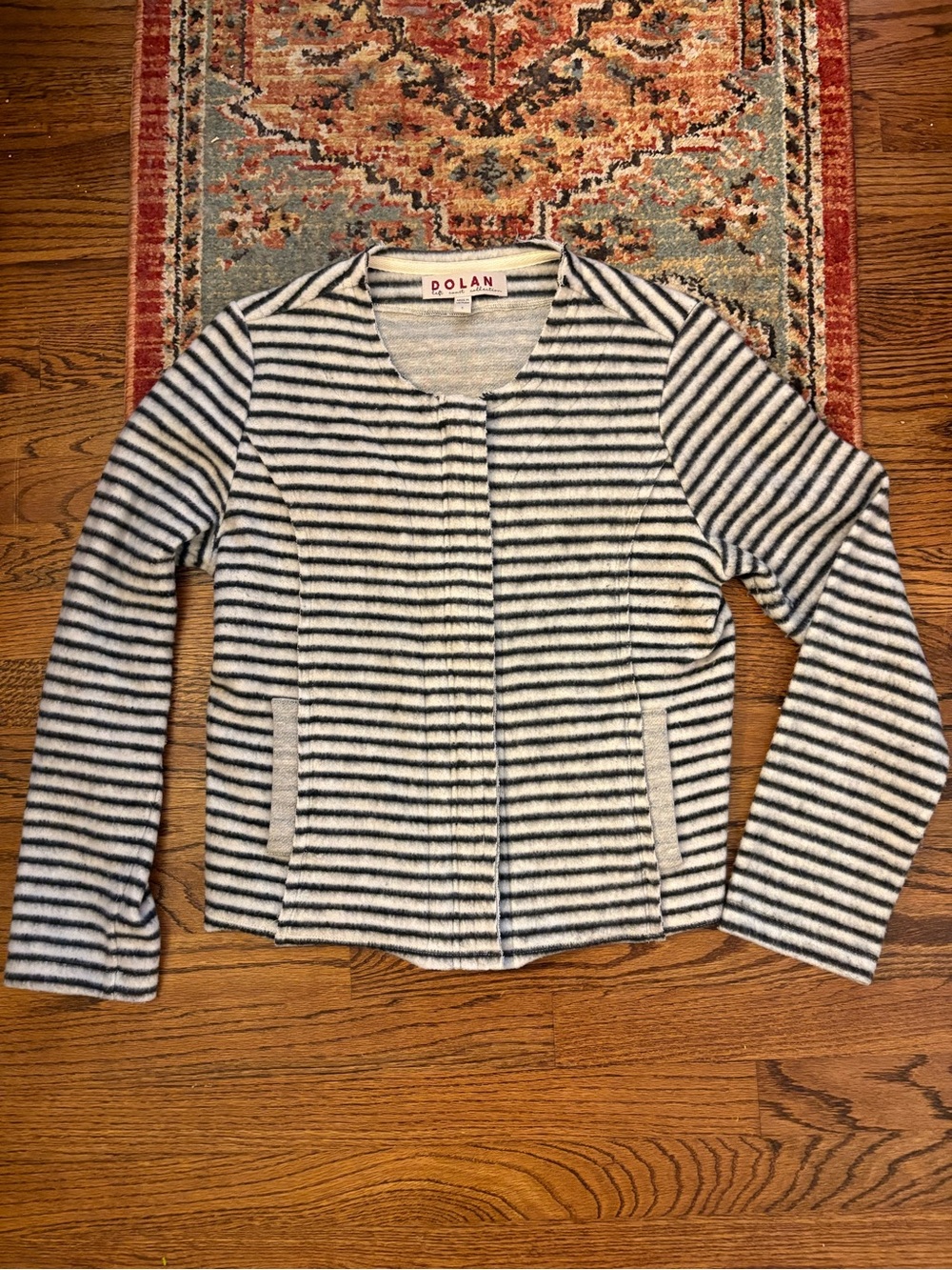 Anthropologie Dolan Striped zipper Jacket Black & White size small